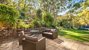 Terrace/patio - Quiet pet friendly holiday house in Fingal Bay (Fingal Bay)