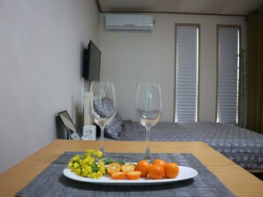 Double Room | Blackout curtains, soundproofing, free WiFi, bed sheets - Blue Island Guesthouse - Hostel (Seogwipo)