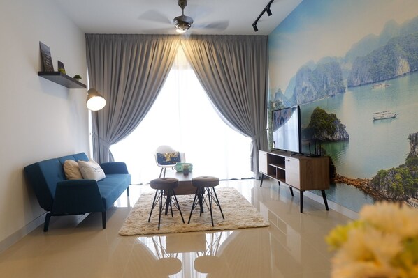 Apartment, 2 Bedrooms, Non Smoking | Living area | Flat-screen TV - Bora Residence (Johor Bahru)