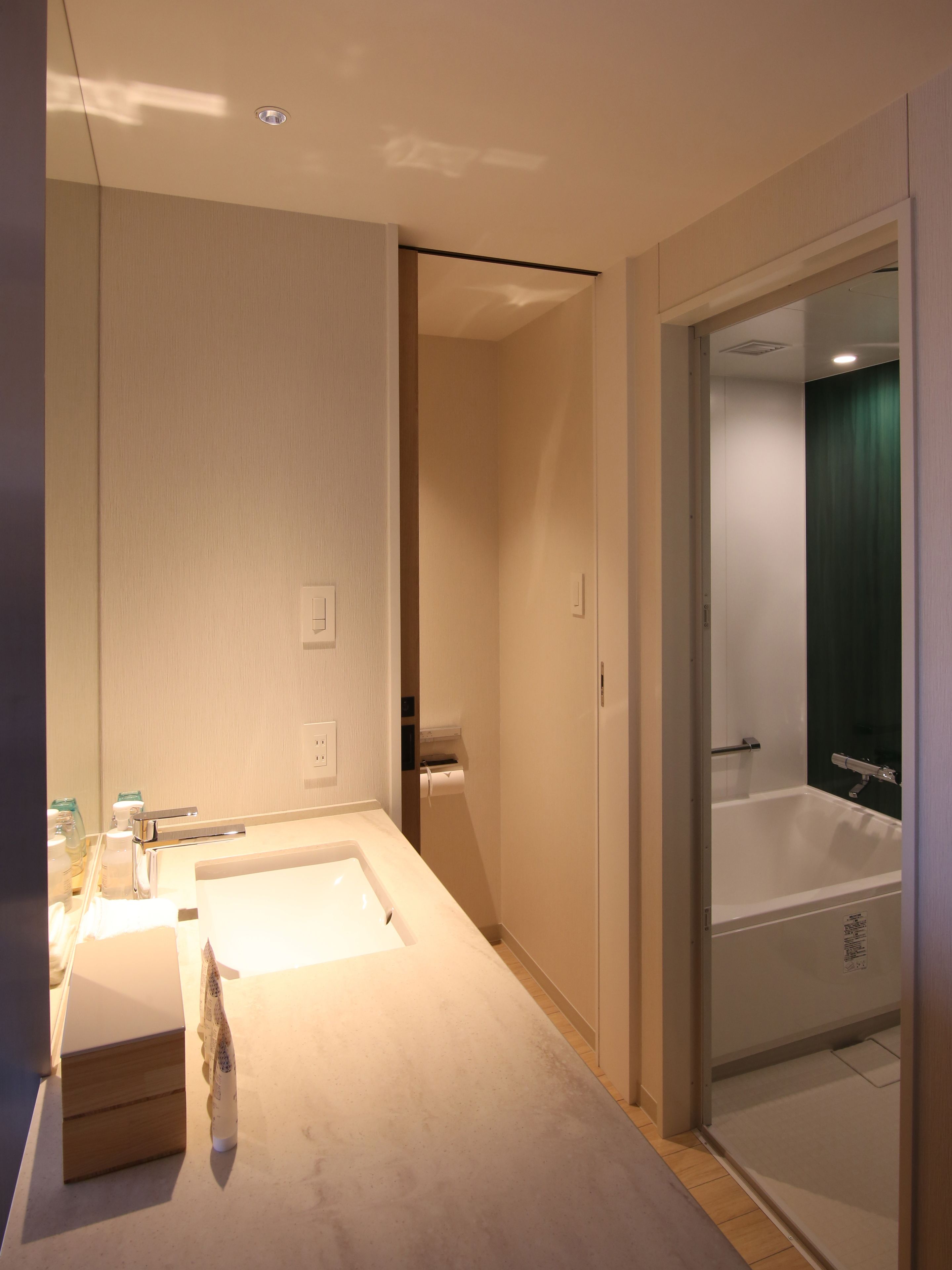 free toiletries, hair dryer, slippers, electronic bidet