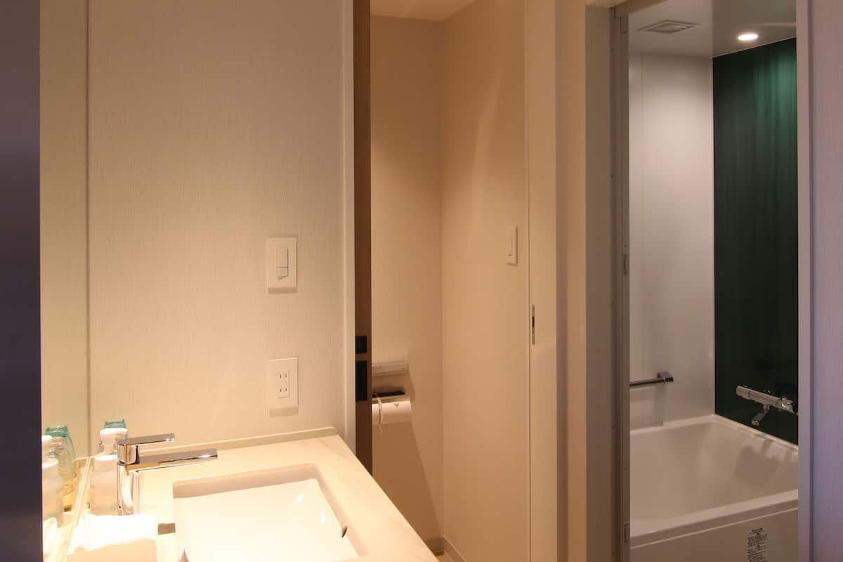 free toiletries, hair dryer, slippers, electronic bidet