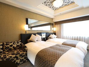 Habitació amb dos llits individuals Deluxe, 2 llits individuals, no fumadors | Cobrellits, escriptori i espai de treball apte per a portàtils 