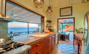 Fridge, microwave, dishwasher, coffee/tea maker