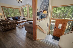 TV connectée, cheminée, jeux vidéo, lecteur de DVD