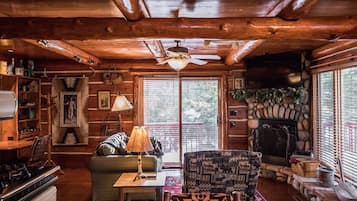 Smart TV, fireplace, DVD player