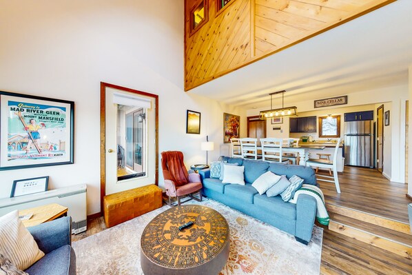 TV, fireplace, DVD player, stereo