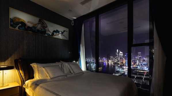 Suite luxueuse, 2 chambres, vue sur la ville | Vue de la chambre