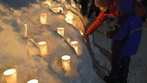 A snowman with lit candles inside. - The Base Sapporo Susukino (Sapporo)