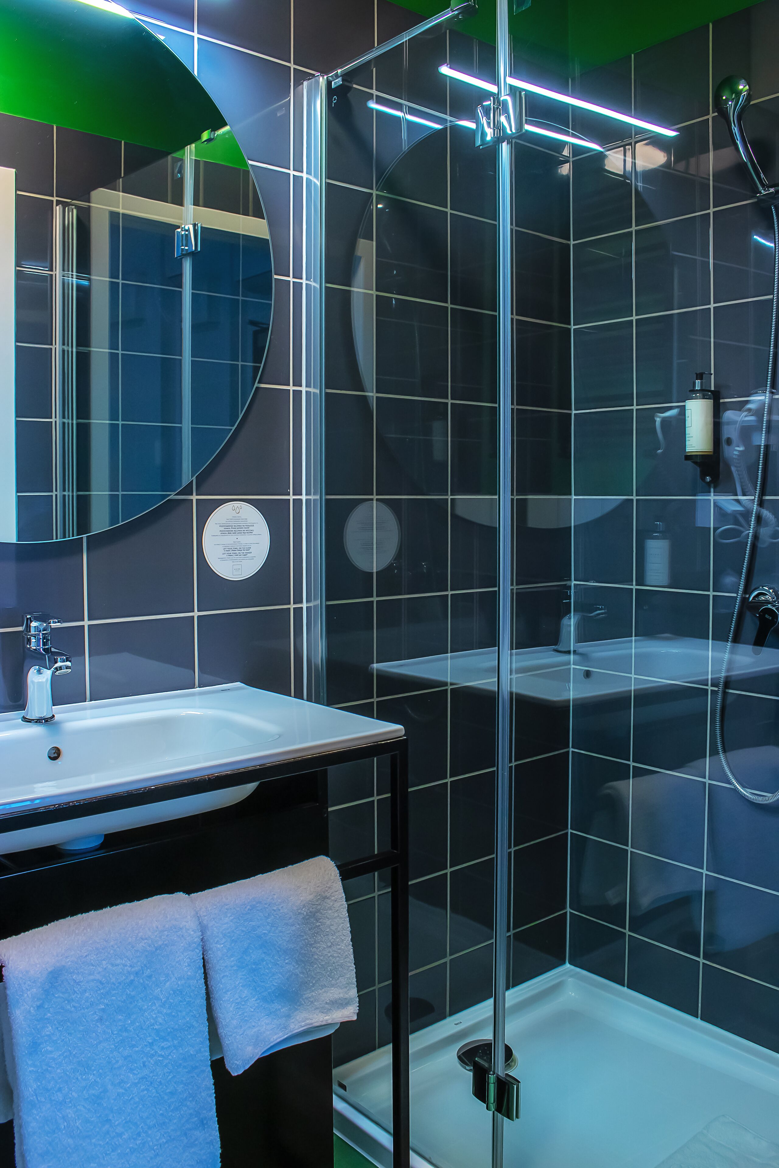 free toiletries, hair dryer, towels