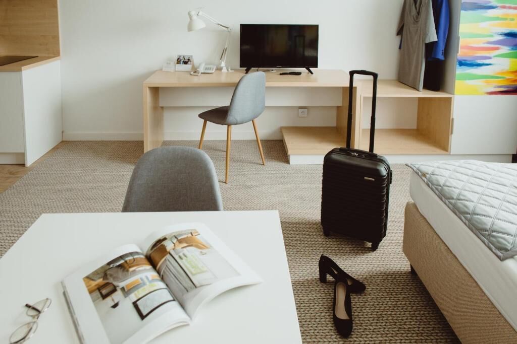 comfort single room | desk, laptop workspace, soundproofing, iron/ironing board