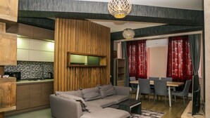 Appartement | Een bureau, een strijkplank/strijkijzer, gratis wifi, beddengoed