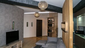 Appartement | Een bureau, een strijkplank/strijkijzer, gratis wifi, beddengoed