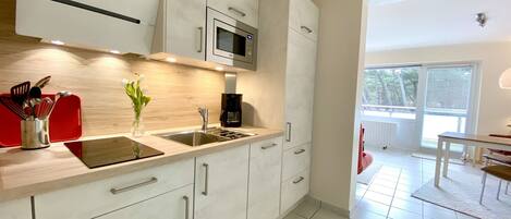 Fridge, microwave, dishwasher, freezer