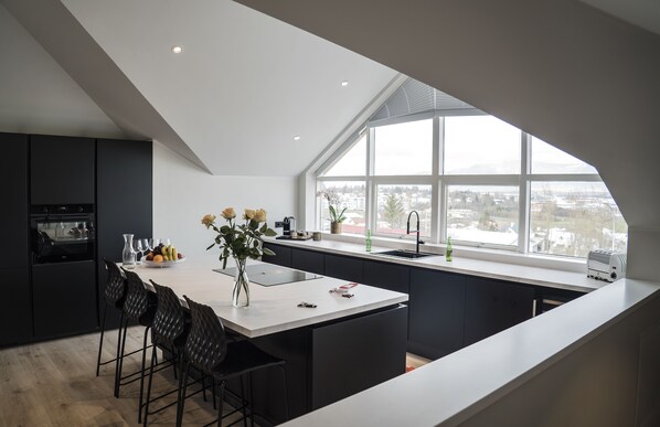 Appartement Panoramique, 2 chambres, vue montagne (301) | Cuisine privée