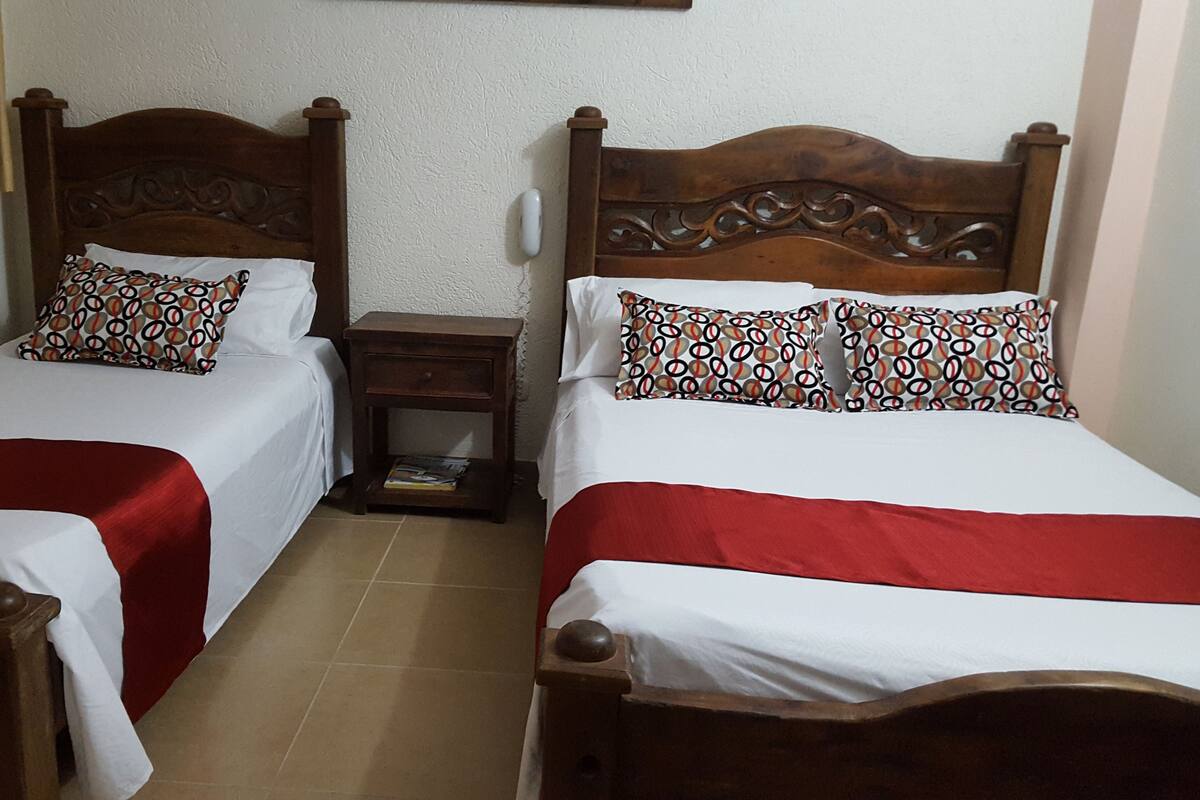 Blackout curtains, free WiFi, bed sheets