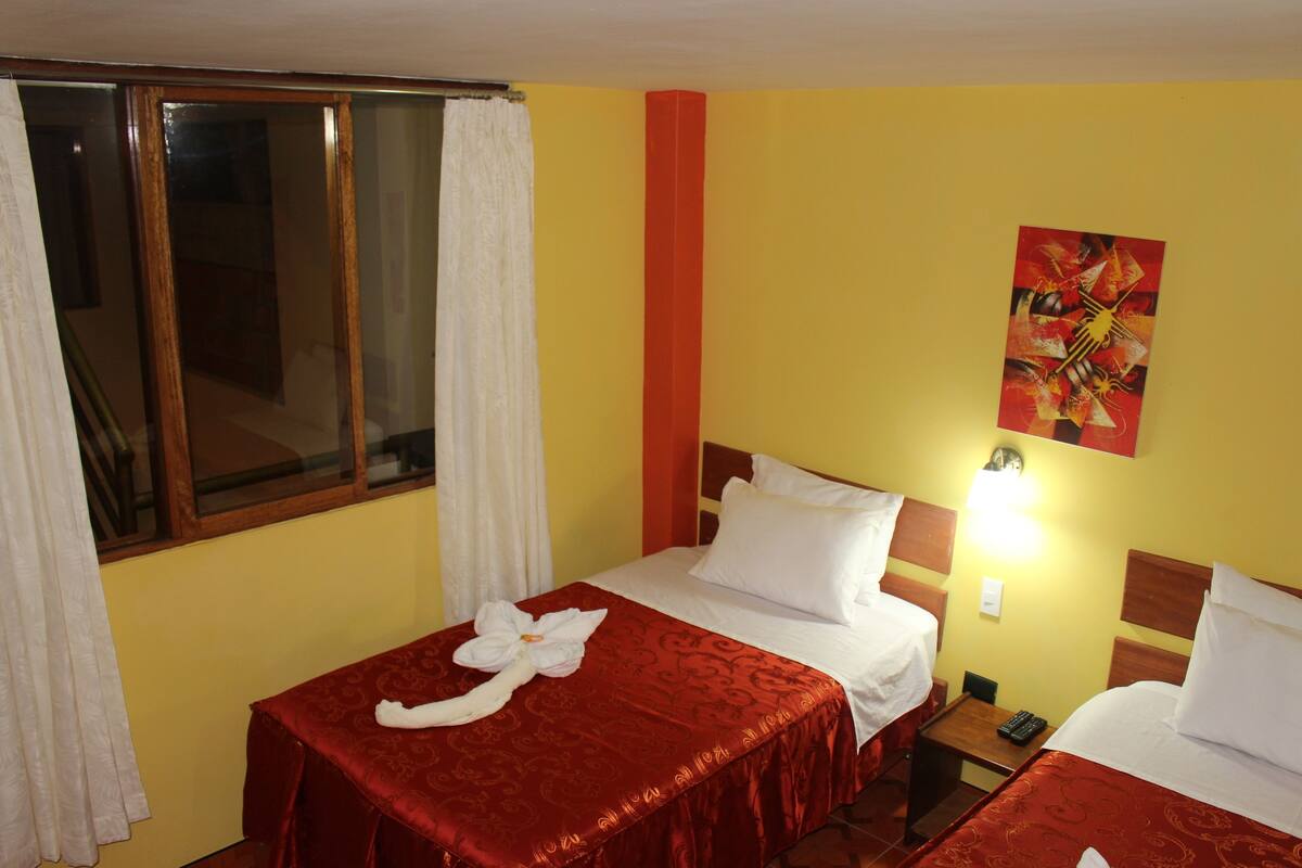 Desk, blackout curtains, free WiFi, bed sheets