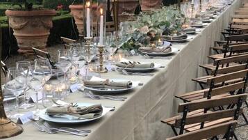 Outdoor banquet area