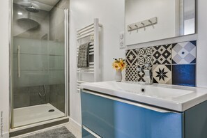 Hair dryer, soap, toilet paper