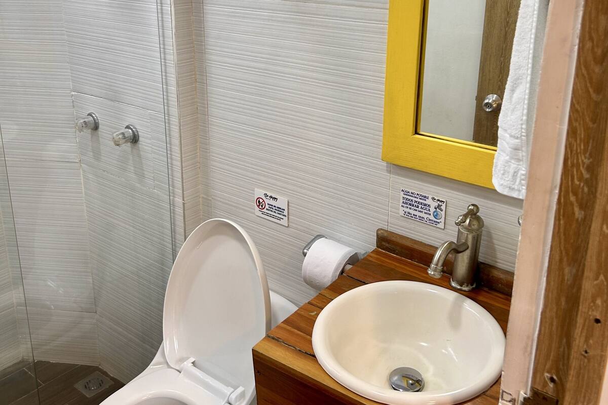 basic triple room | bathroom | shower, towels