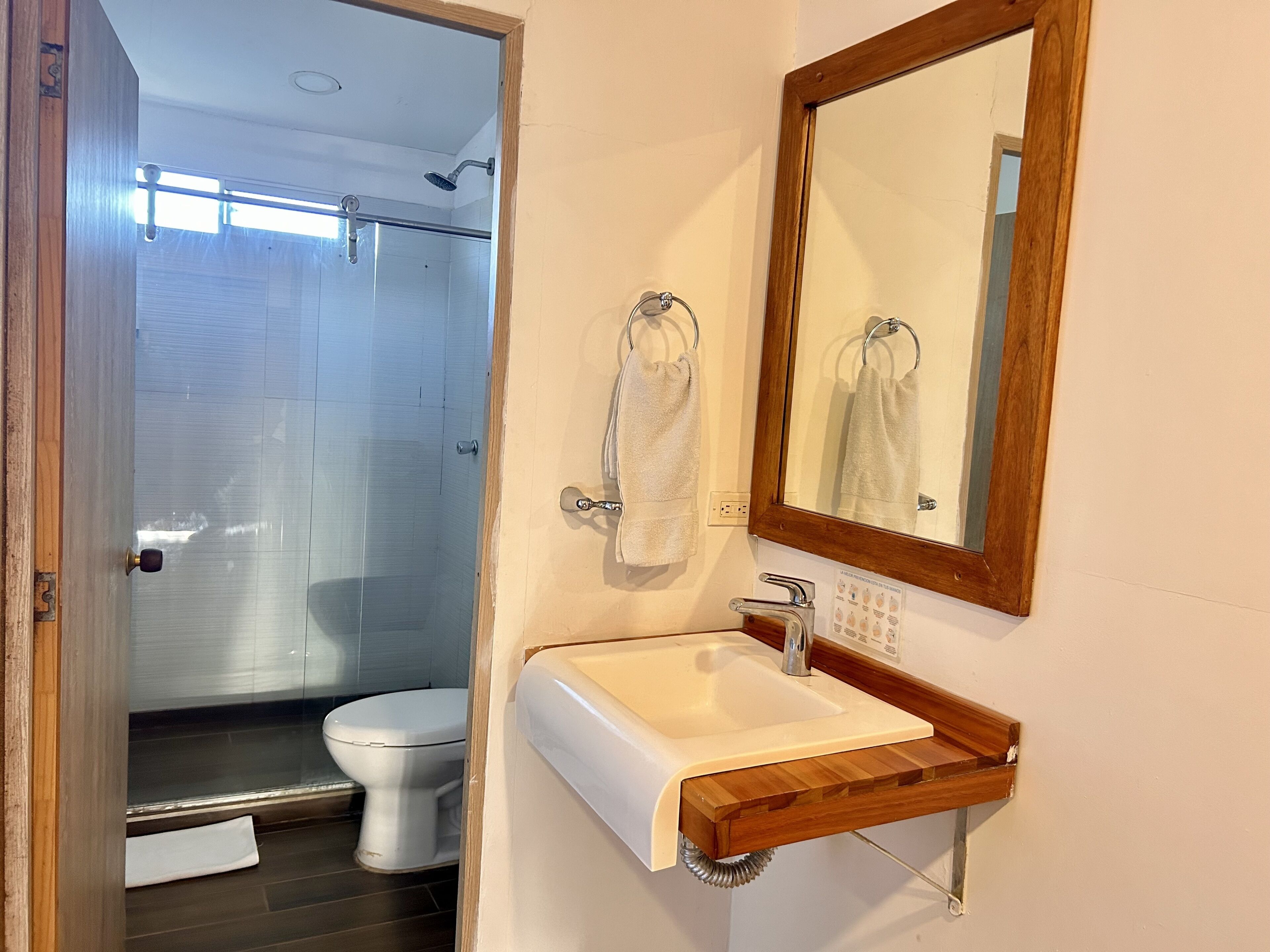 family room | bathroom | shower, towels