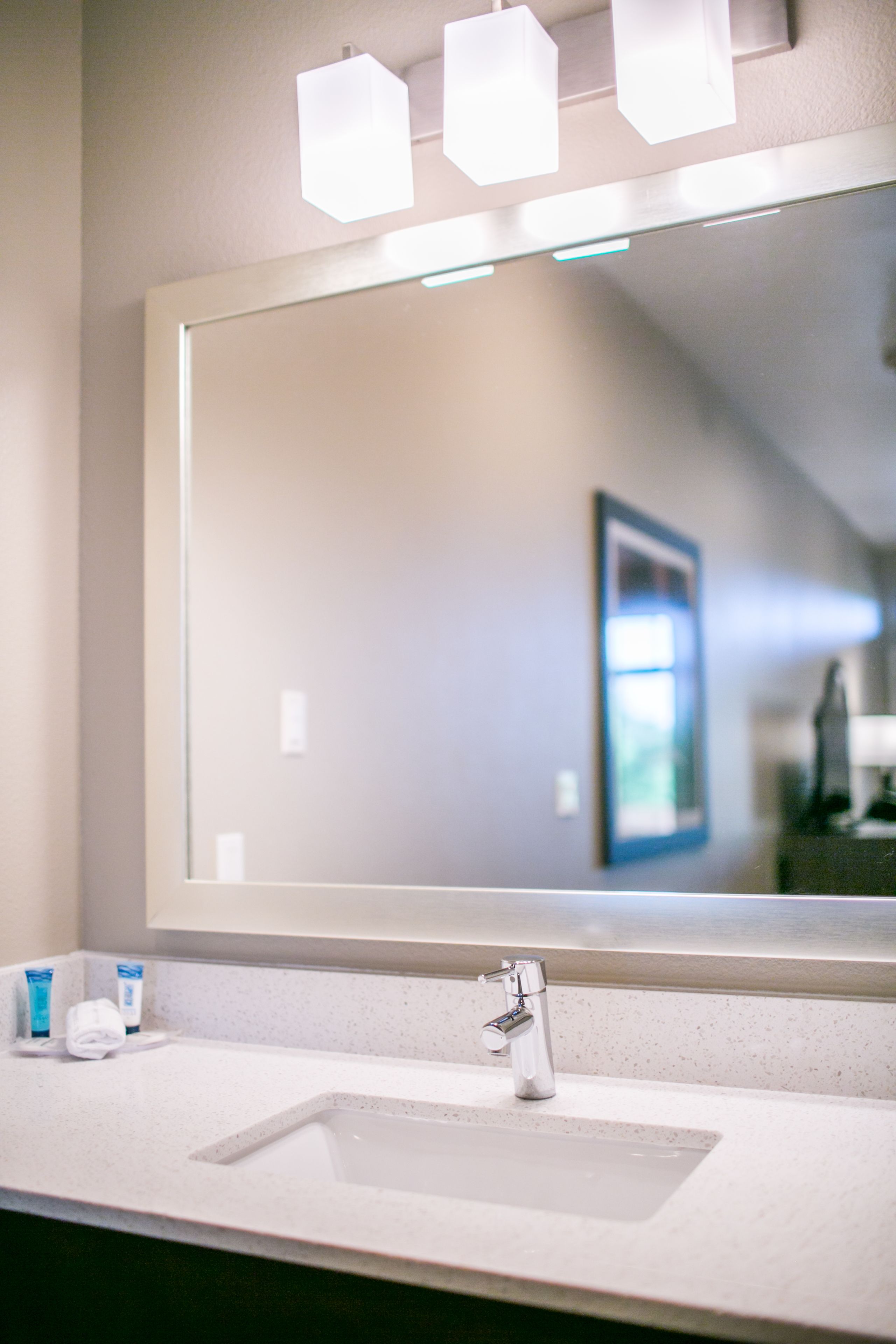 free toiletries, hair dryer, towels