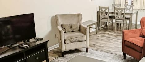 TV, fireplace, offices