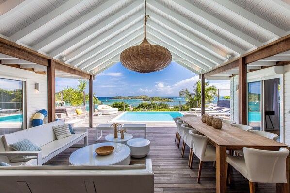 An infinity pool, a heated pool