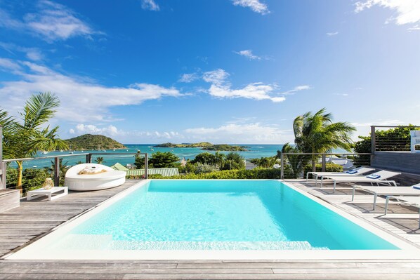 An infinity pool, a heated pool