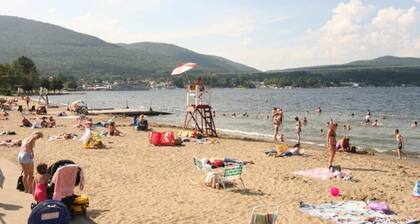 Lake George cabin with private association beach, patio, deck and all amenities!