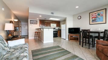 TV, fireplace, DVD player, toys