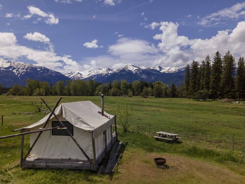 Evans Farm ~ Glamping Tent at the base of the mountains outside Joseph, Oregon. 