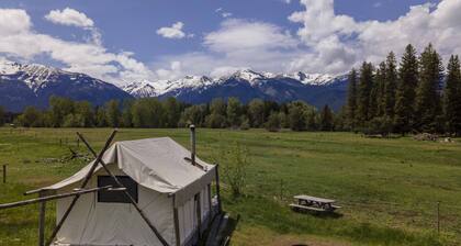 Evans Farm ~ Glamping Tent at the base of the mountains outside Joseph, Oregon.
