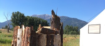 Evans Farm ~ Glamping Tent at the base of the mountains outside Joseph, Oregon.