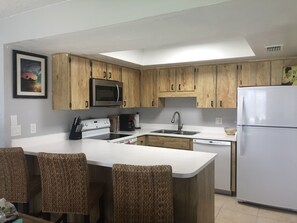 Private kitchen - Walk to the beach, 2 bed, 2 bath, pet free, allergy free home, pool and hot tub (New Smyrna Beach)