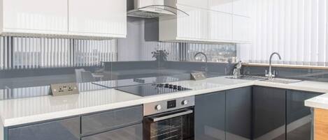 Luxury Apartment, Multiple Beds, City View | Living area