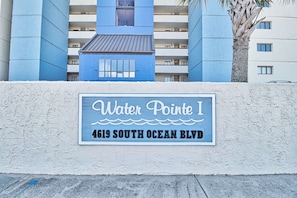 A sign for 'Water Pointe I' at 4619 South Ocean Blvd.