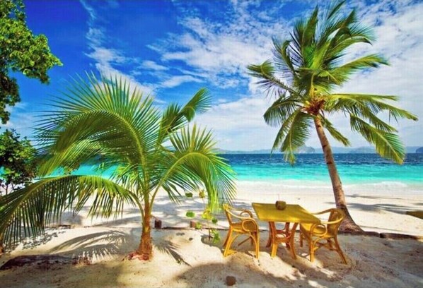 Sun loungers, beach towels
