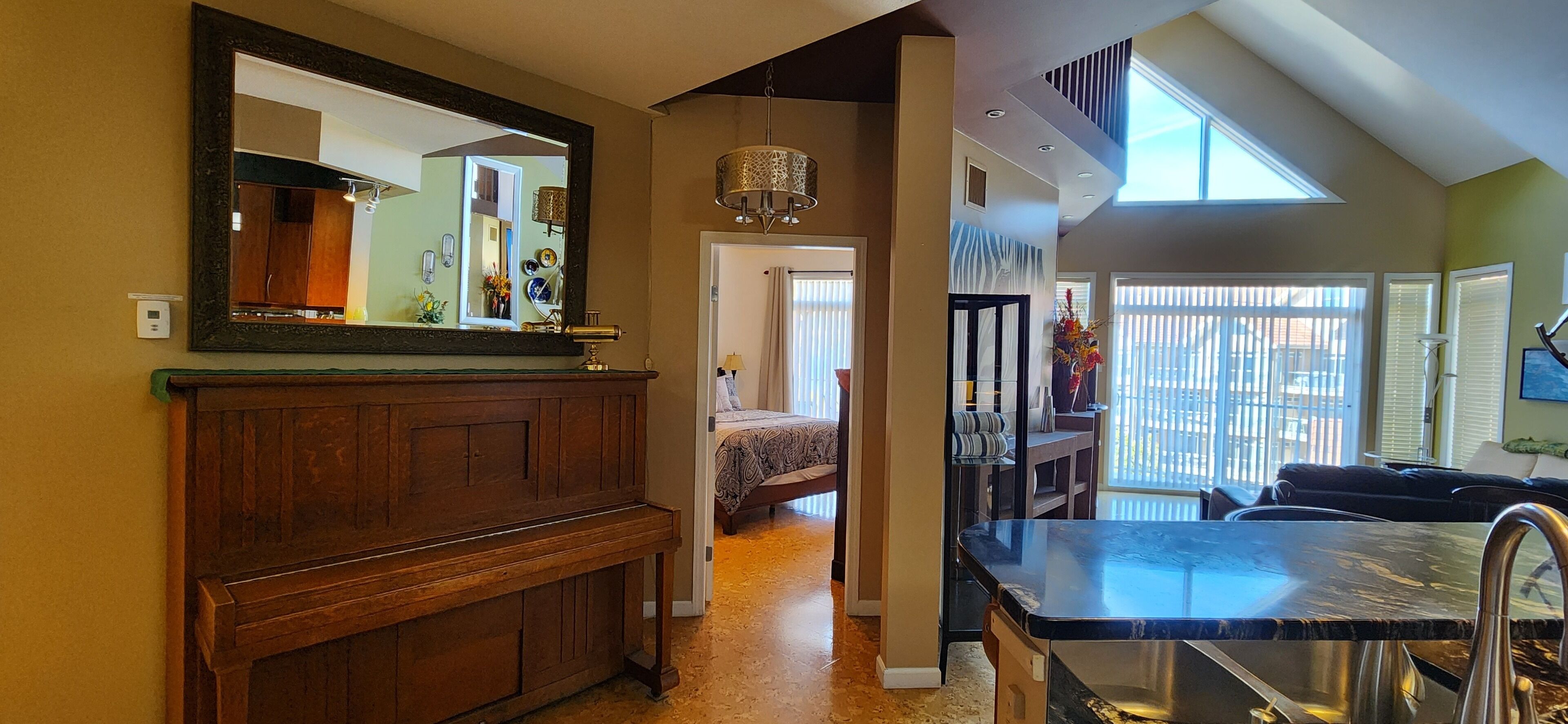 View from Kitchen into the Master Bedroom