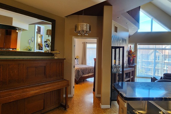 View from Kitchen into the Master Bedroom