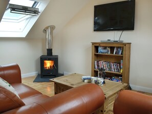 Fireplace - 2 bedroom accommodation in Derril, near Bude (Derril, near Bude)