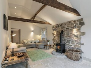 TV, fireplace - The Old Rectory Cottage (Tothill, near Louth)