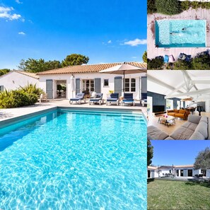 Alberca techada y alberca al aire libre