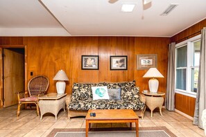 TV, DVD player - Wind Song - Classic 3BR Oceanfront Home - Covered Porch (Topsail Beach)