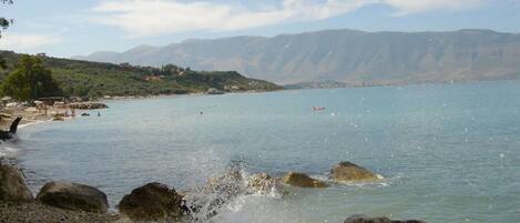 Private beach, beach bar