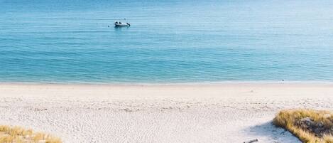 Plage à proximité, chaises longues, serviettes de plage