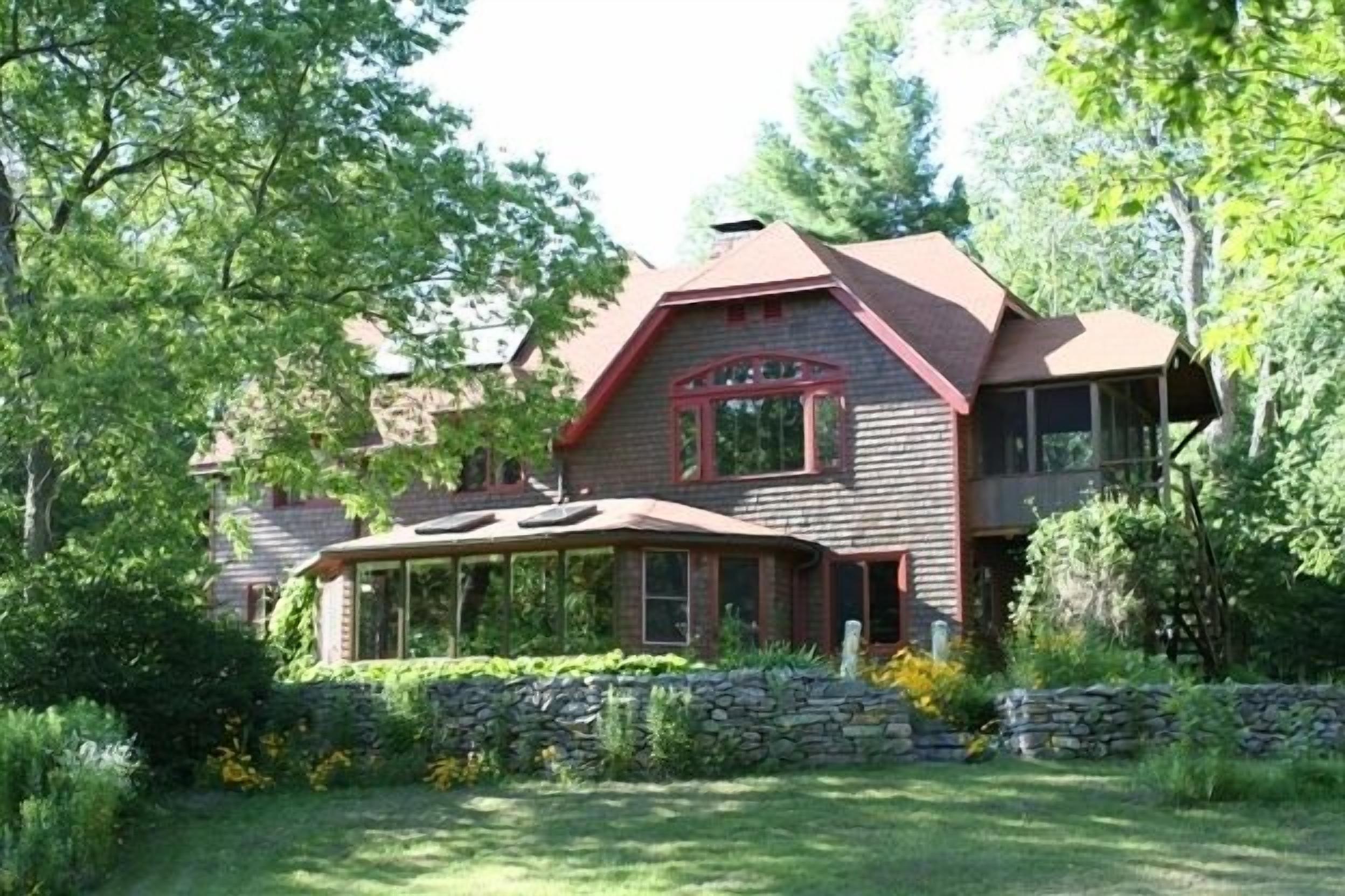 Shingle style, Timber Frame,  Berkshire Cottage beside babbling brook
