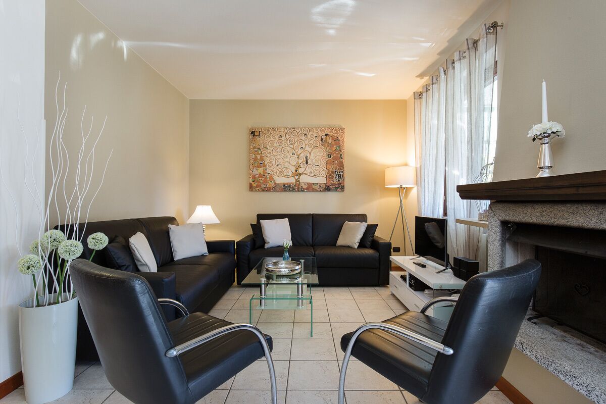 TV connectée, cheminée, lecteur de DVD, chaîne hi-fi