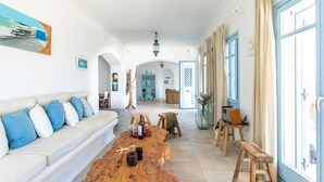 Villa, 3 Bedrooms | Living area | Fireplace - Villa Abalone by The Pearls Collection (Mykonos)