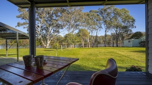 Spacious balcony - anyone for drinks and nibbles looking at the river