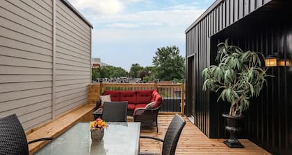 Amplia casa de pueblo con terraza en la azotea 4BR cerca de DT